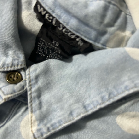 CHAMBRAY Xsmall POLKA DOT CROPPED SHIRT - Picture 13 of 13